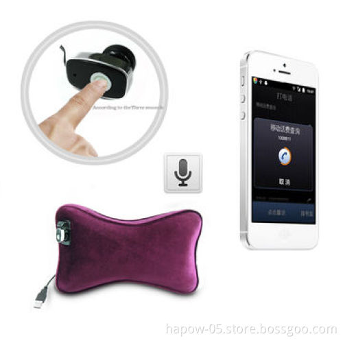 Bluetooth handsfree car phone kit for handling phone call while driving/works as travel pillow
